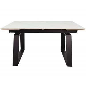 Стіл обідній розкладний BERNARD CERAMIC 140(200)*90 білий мат/чорний