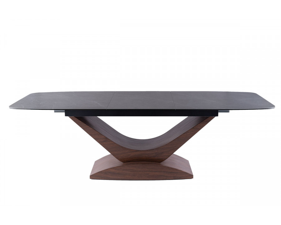 Стіл DOLCE CERAMIC сірий мармур / горіх 180(240)X95