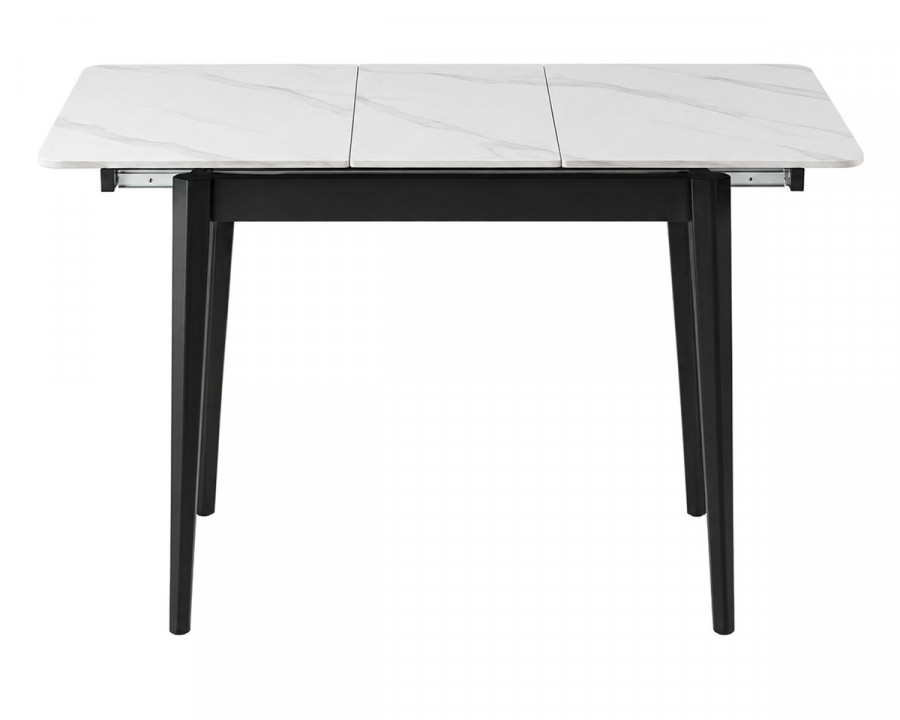 Стіл обідній розкладний TALLINN CERAMIC 90(120)*70 білий / чорний каркас