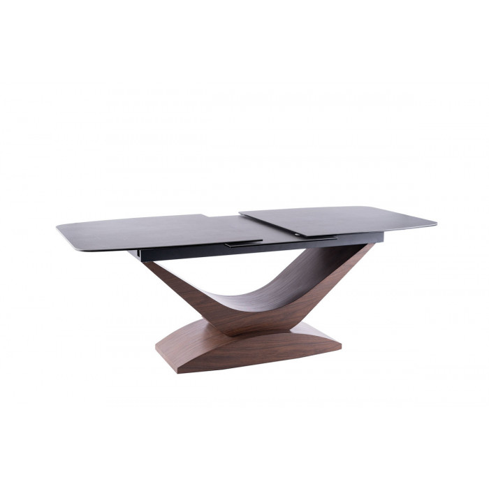Стіл DOLCE CERAMIC сірий мармур / горіх 180(240)X95