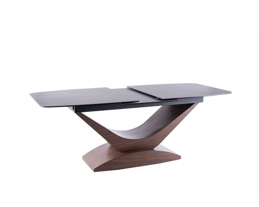 Стіл DOLCE CERAMIC сірий мармур / горіх 180(240)X95