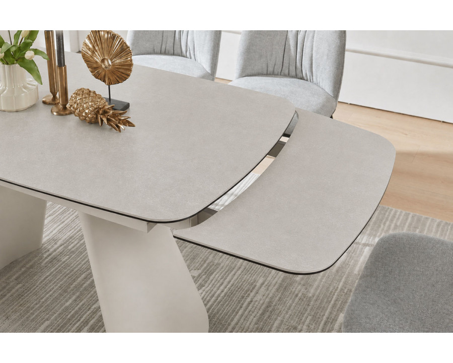 Стіл обідній розкладний BROOKLYN CERAMIC 140(200)*80 сірий мат / кашемір