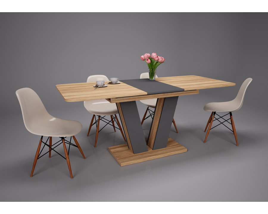 Стіл обідній Torino 140(180)x80 Блеквуд Ячмінний / Графіт