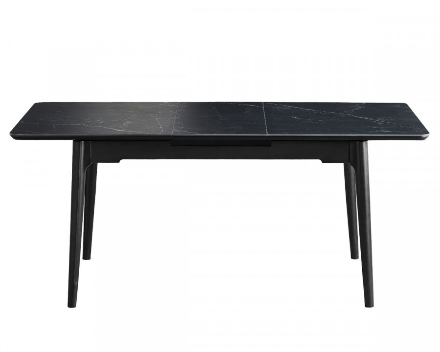 Стіл обідній розкладний BERLIN CERAMIC 111(140)*75 чорний мат / чорний каркас