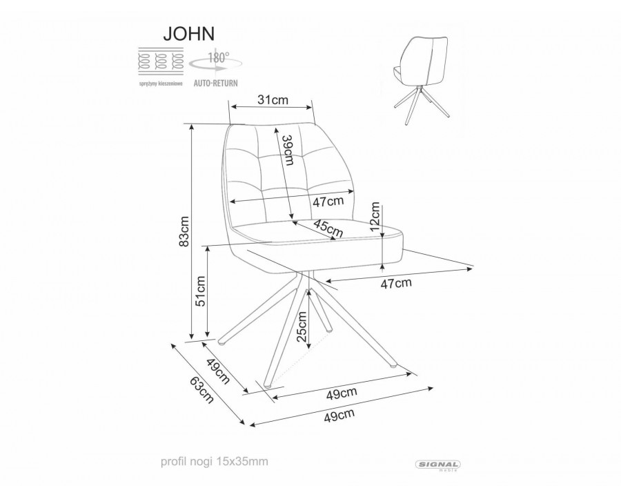 Стілець кухонний обідній м'який John Raven Світло-бежева тканина / Чорний каркас