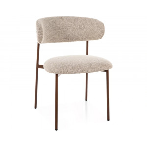 Стілець кухонний обідній м'який Elton D Бежева тканина Noelle / Горіх каркас