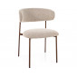 Стілець кухонний обідній м'який Elton D Бежева тканина Noelle / Горіх каркас