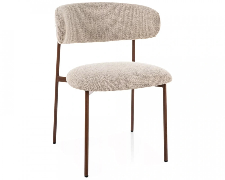 Стілець кухонний обідній м'який Elton D Бежева тканина Noelle / Горіх каркас
