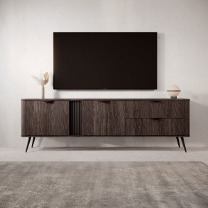 Тумба під ТВ Веріс / Veris 2D2S/195 2-дверна з 2 шухлядами Дуб дунін/чорний