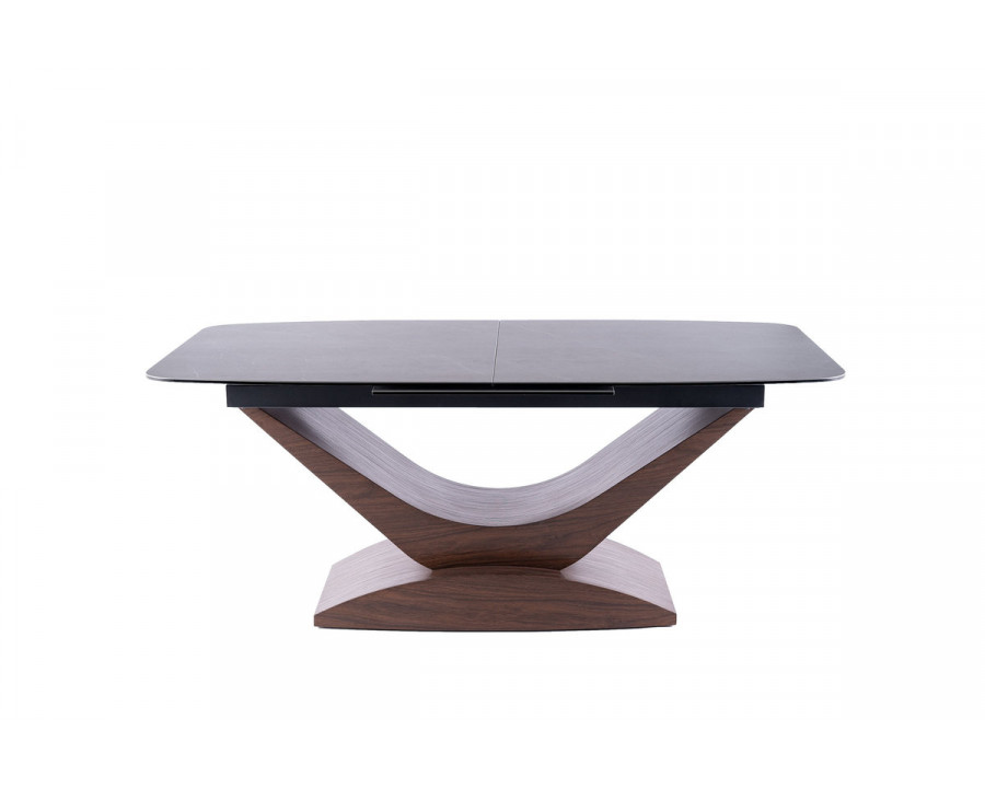 Стіл DOLCE CERAMIC сірий мармур / горіх 180(240)X95