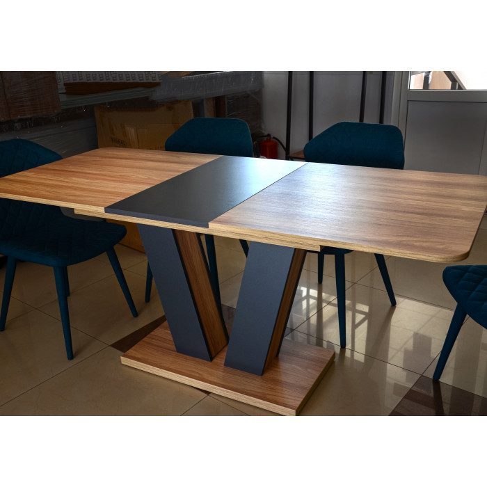 Стіл обідній Torino 140(180)x80 Блеквуд Ячмінний / Графіт