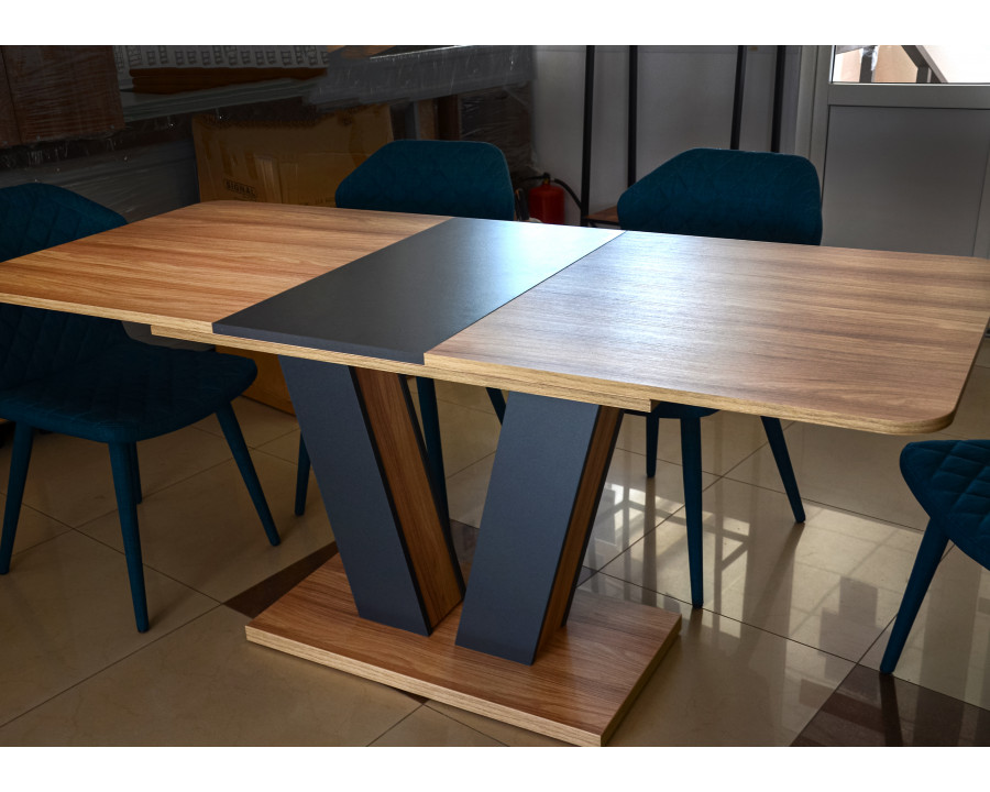 Стіл обідній Torino 140(180)x80 Блеквуд Ячмінний / Графіт