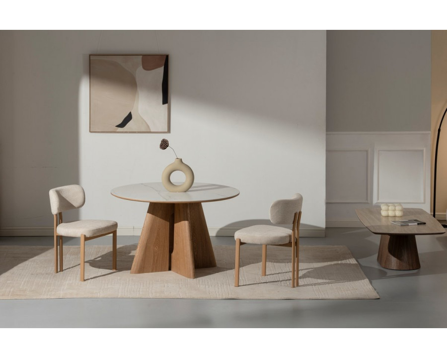 Cтілець кухонний TANO дуб метал/бежева тканина