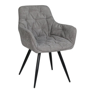 Стілець кухонний ARDEN Чорний каркас / Сірий тканина
