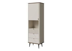 Вітрина MARLY REG 4 60х191х40 кашемір / горіх