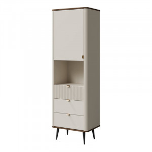 Вітрина MARLY REG 4 60х191х40 кашемір / горіх