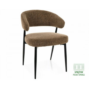 Стілець кухонний обідній м'який Lucio Noelle Капучіно тканина / Чорний каркас