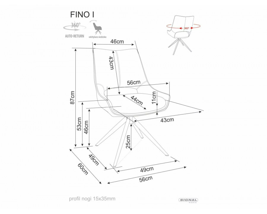 Стілець кухонний обідній м'який Fino I Сіра тканина Noelle / Чорний каркас