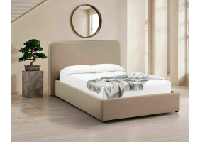 Ліжко двоспальне м'яке Lumia Velvet 160×200 Темно-бежева велюр Bluvel