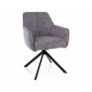 Стілець кухонний обідній м'який Notti Leo Сіра тканина / Чорний каркас
