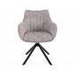Стілець кухонний обідній м'який Azalia Leo Світло-сіра тканина / Чорний каркас