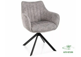 Стілець кухонний обідній м'який Azalia Leo Світло-сіра тканина / Чорний каркас