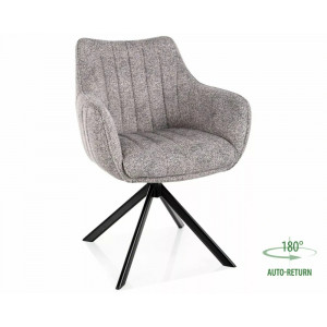 Стілець кухонний обідній м'який Azalia Leo Світло-сіра тканина / Чорний каркас