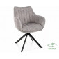 Стілець кухонний обідній м'який Azalia Leo Світло-сіра тканина / Чорний каркас