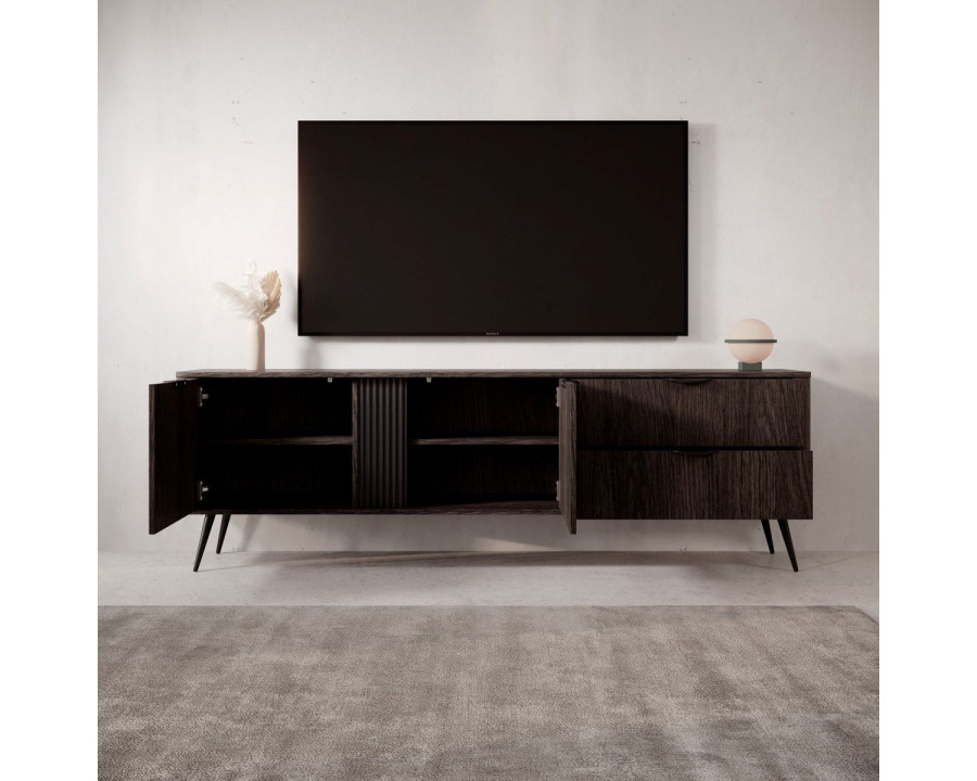 Тумба під ТВ Веріс / Veris 2D2S/195 2-дверна з 2 шухлядами Дуб дунін/чорний