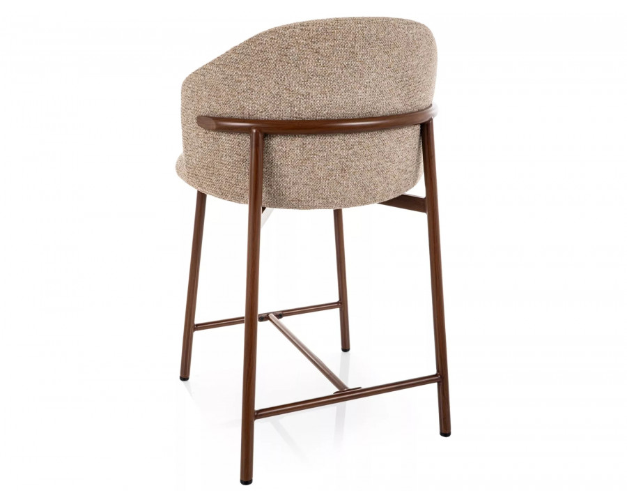 Напівбарний стілець кухонний Osaka H-2 Бежева тканина / Горіх каркас
