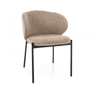 Стілець кухонний обідній м'який Kioto Бежева тканина / Чорний каркас