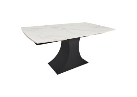 Стіл обідній розкладний GILBERT CERAMIC 160(240)*90 білий мат/чорний