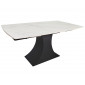 Стіл обідній розкладний GILBERT CERAMIC 160(240)*90 білий мат/чорний