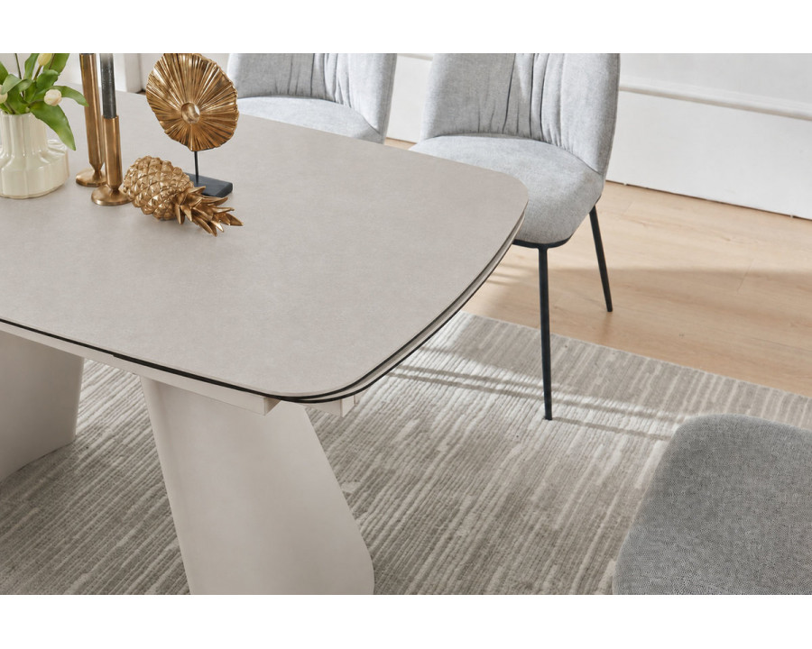 Стіл обідній розкладний BROOKLYN CERAMIC 140(200)*80 сірий мат / кашемір