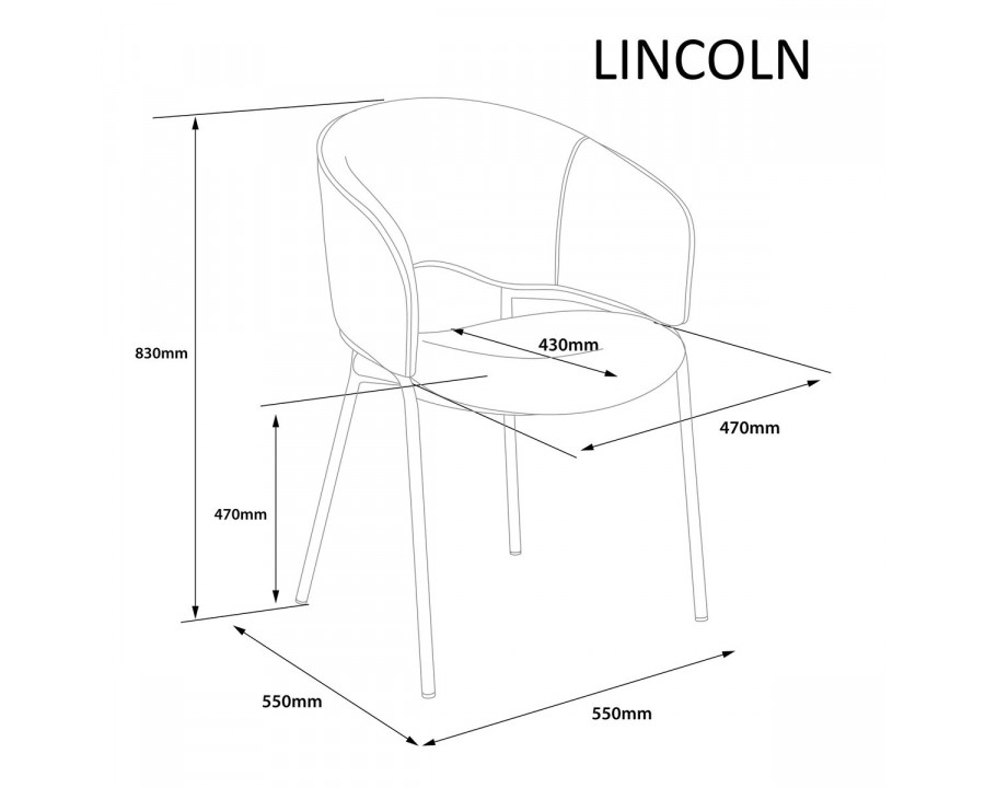 Стілець кухонний LINCOLN чорний каркас / коричневий тканина