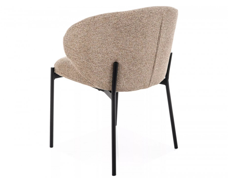 Стілець кухонний обідній м'який Kioto Бежева тканина / Чорний каркас