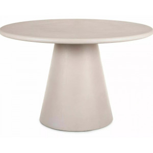 Стіл обідній кухонний Aurora ø120 см МДФ + мікроцемент Світло-сірий / Світло-сірий каркас