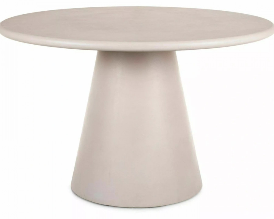 Стіл обідній кухонний Aurora ø120 см МДФ + мікроцемент Світло-сірий / Світло-сірий каркас