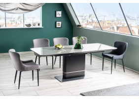 Стіл обідній Pallas Ceramic 160х90 (210) Ефект Мармур / Чорний Мат