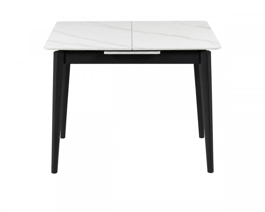 Стіл обідній розкладний TALLINN CERAMIC 90(120)*70 білий / чорний каркас