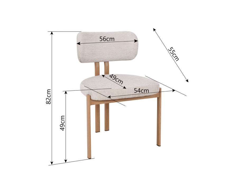 Cтілець кухонний TANO дуб метал/бежева тканина