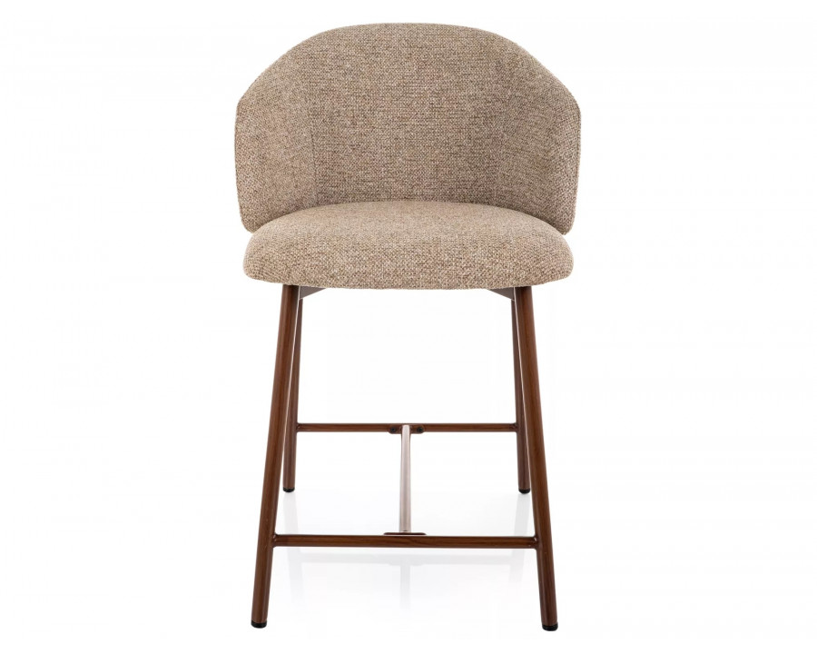 Напівбарний стілець кухонний Osaka H-2 Бежева тканина / Горіх каркас