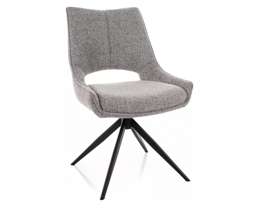 Стілець кухонний обідній м'який Fino I Сіра тканина Noelle / Чорний каркас