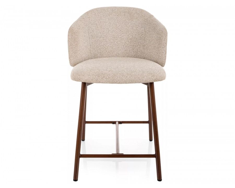 Напівбарний стілець кухонний Osaka H-2 Світло-бежева тканина / Горіх каркас