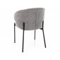 Стілець кухонний обідній м'який Kioto Сіра тканина / Чорний каркас