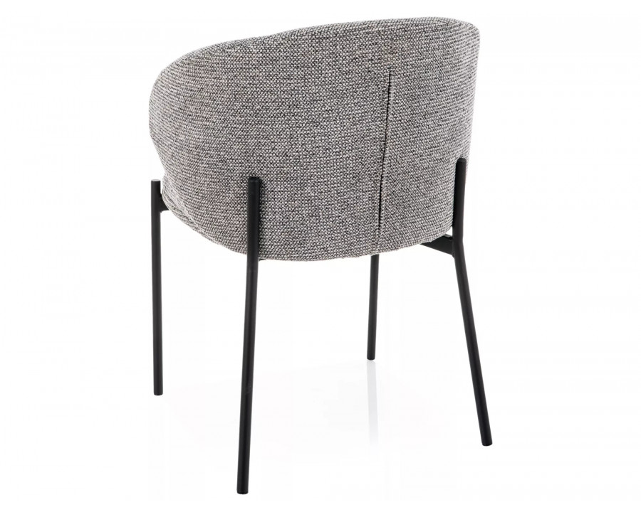 Стілець кухонний обідній м'який Kioto Сіра тканина / Чорний каркас