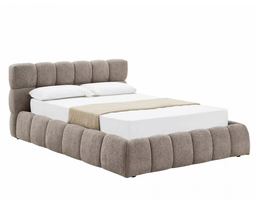 Ліжко полуторне м'яке Parma Raven 140×200 Темно-бежева тканина