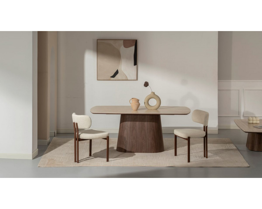 Cтілець кухонний TANO горіх метал/бежева тканина