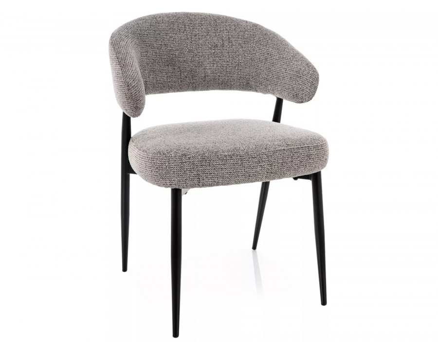 Стілець кухонний обідній м'який Lucio Noelle Сіра тканина / Чорний каркас