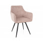 Стілець кухонний обідній м'який Ballo Leo Бежева тканина / Чорний каркас
